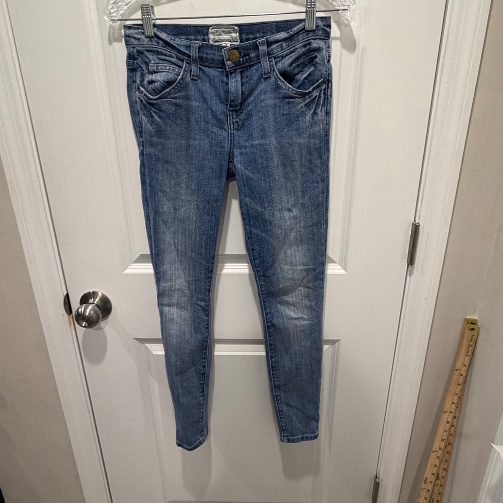 Current Elliott Womens Skinny Jeans Low Rise Faded Blue Size 25